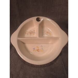 Excello Child’s Divided Baby Dish Dec 1950 Bears Ceramic Feeding Bowl